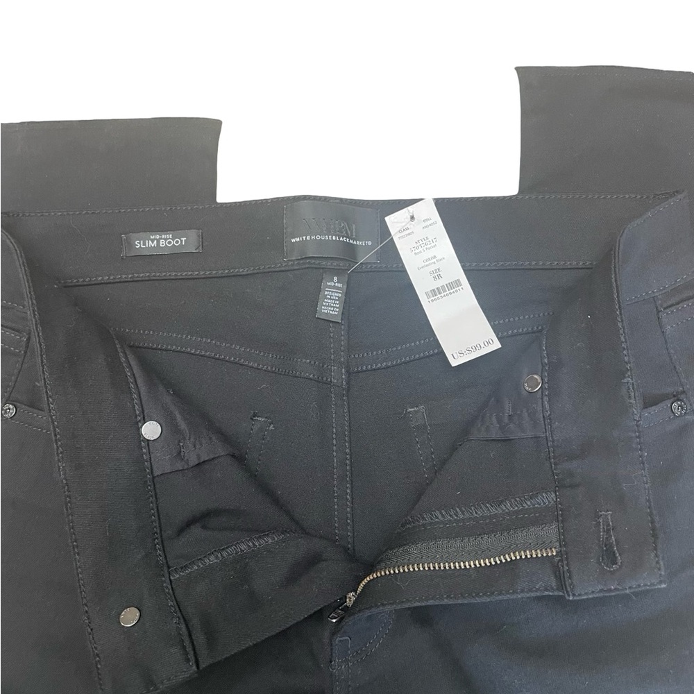 White House Black Market Slim Boot Jeans 8R Everlasting Black - Picture 8 of 8